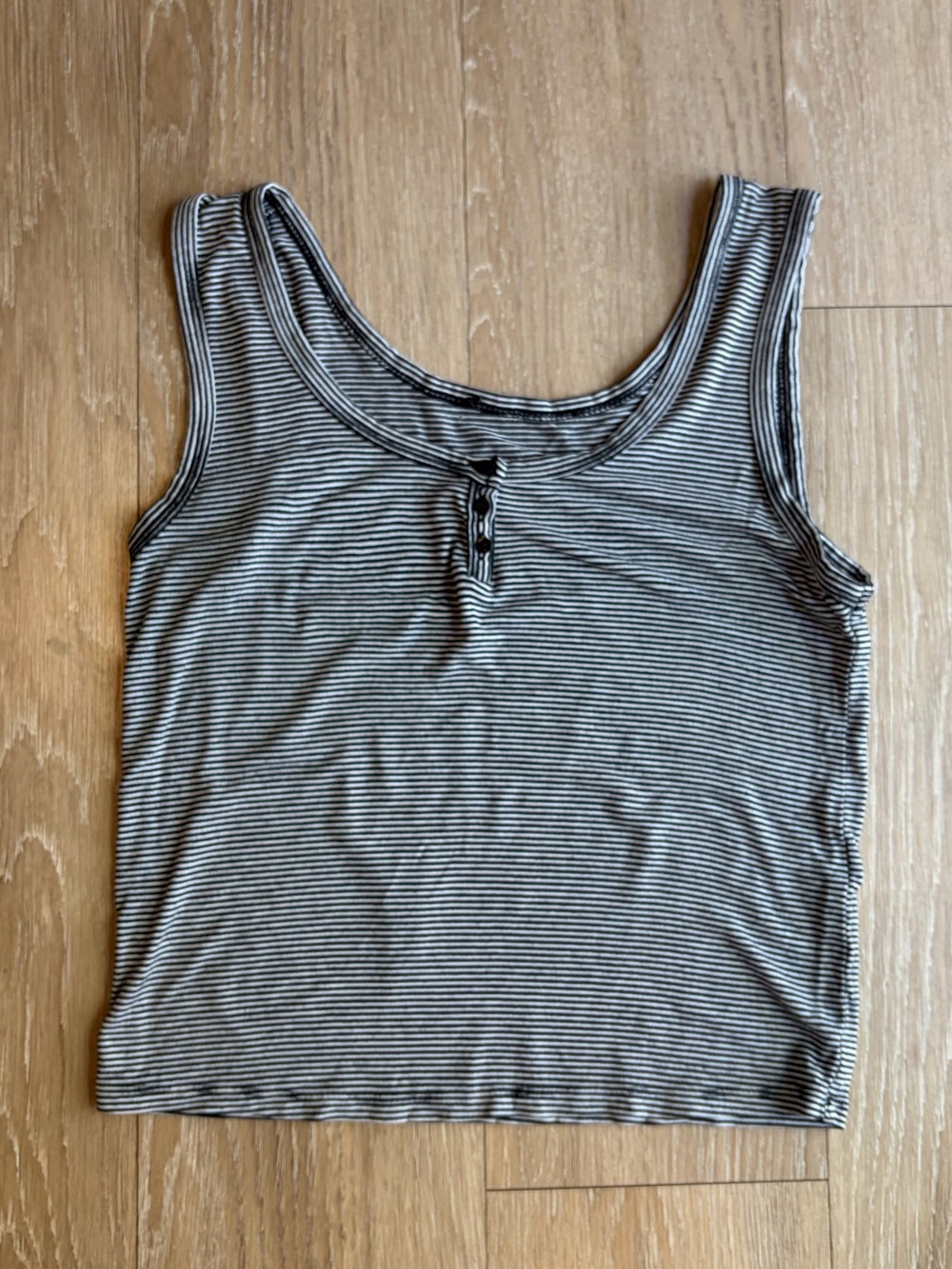 Women's Striped Scoop Neck Tank Top - Black & White